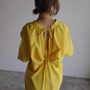 Women's casual long cotton dress, view 3 - MRSLM