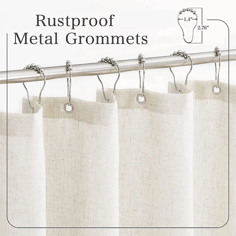 Elegant cotton button shower curtain, view 5 - MRSLM