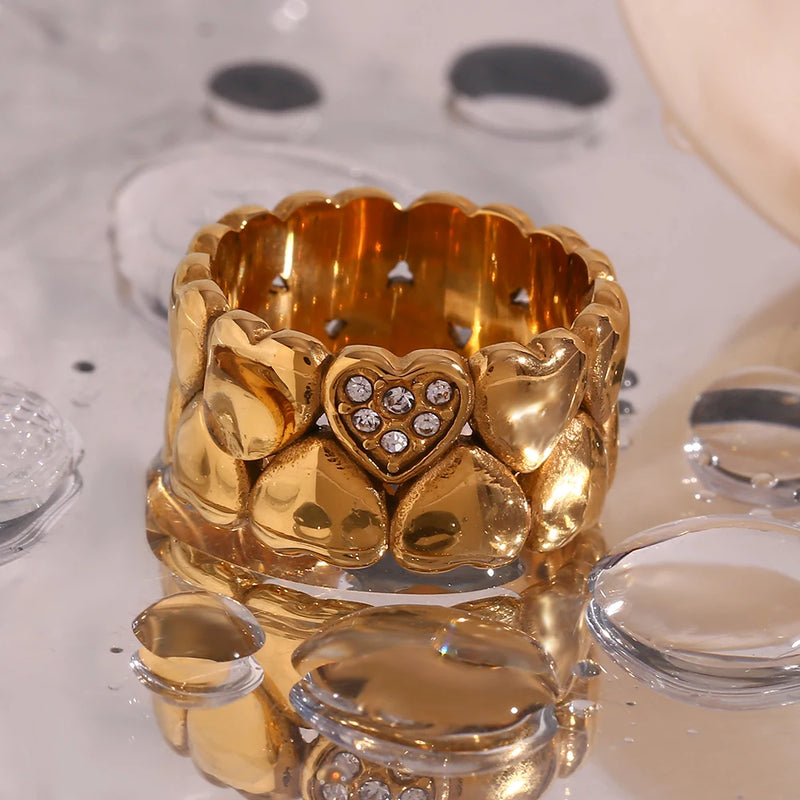 gold plated heart ring, view 8 - MRSLM