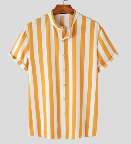men's casual stand collar shirt, view 3 - MRSLM