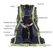 outdoor climbing backpack with raincover, view 13 - MRSLM