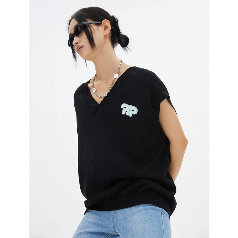V-neck knit vest for women, view 7 - MRSLM