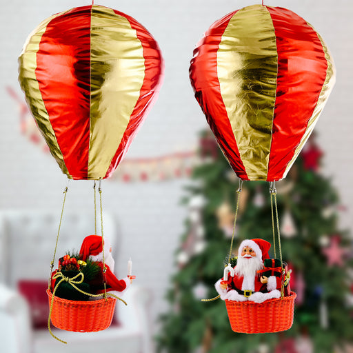 santa hot air balloon christmas decor - MRSLM