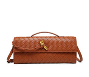 woven leather crossbody clutch bag, view 17 - MRSLM