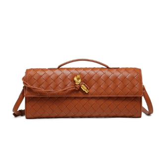 woven leather crossbody clutch bag, view 17 - MRSLM