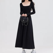 square neck casual dress, view 2 - MRSLM