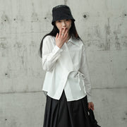 side lace-up waist loose shirt, view 3 - MRSLM