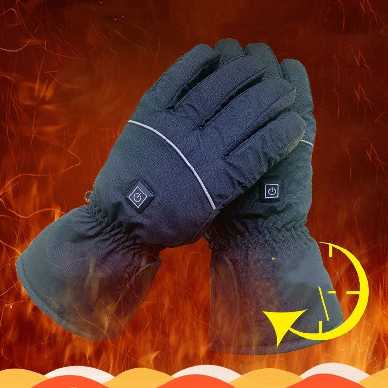 Heated leather winter gloves with battery pack - MRSLM