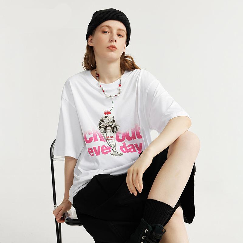 ice cream cat print T-shirt - MRSLM