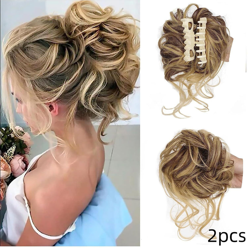 womens messy curly hair bun, view 3 - MRSLM