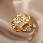gold adjustable chain ring, view 4 - MRSLM