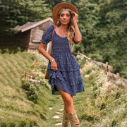 one shoulder floral mini dress, view 2 - MRSLM