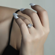 one carat moissanite heart open wedding ring - MRSLM
