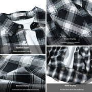 Men's loose plaid shirt jacket, view 6 - MRSLM