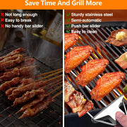 stainless steel 3-way bbq skewers with brush, view 6 - MRSLM