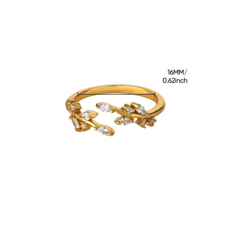 zircon leaf ring, view 7 - MRSLM