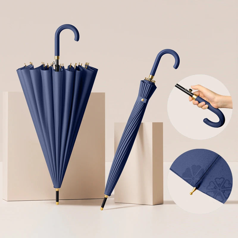 24-rib long handle rain umbrella, view 6 - MRSLM