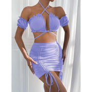 2 pcs ruffle mini dress set, view 3 - MRSLM