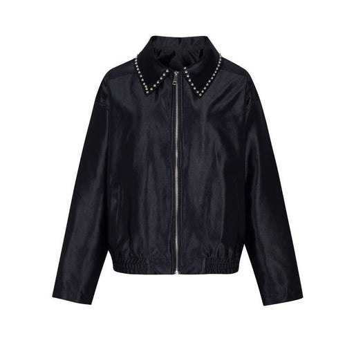 Glossy rivet zip jacket for women, view 2 - MRSLM