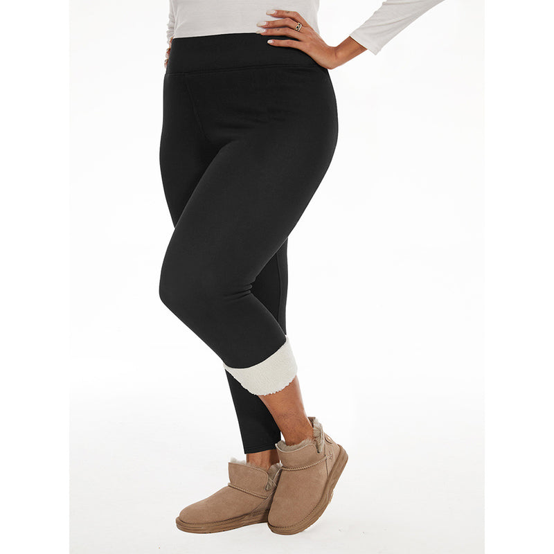 Women's plus size fleece-lined winter leggings, view 7 - MRSLM