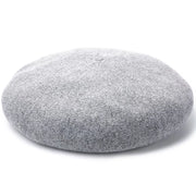solid wool blend knitted beret, view 3 - MRSLM