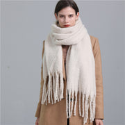 Extra long faux cashmere scarf, view 4 - MRSLM