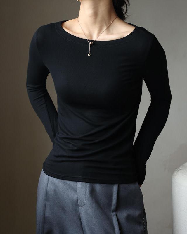 women's long sleeve modal stretch tee, view 5 - MRSLM