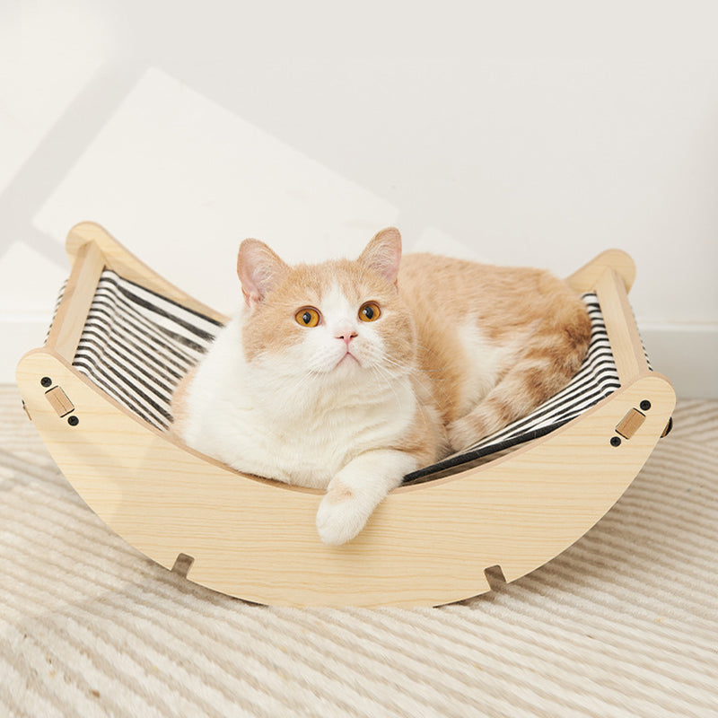 wooden cat rocking bed, view 4 - MRSLM
