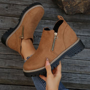 Women's suede chunky side-zip ankle boots - MRSLM
