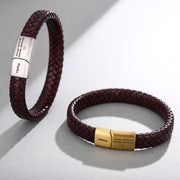 men's leather magnetic buckle bracelet, view 6 - MRSLM