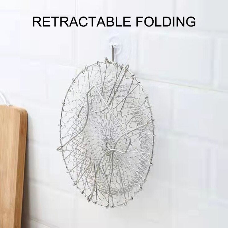 foldable stainless steel fryer basket, view 6 - MRSLM