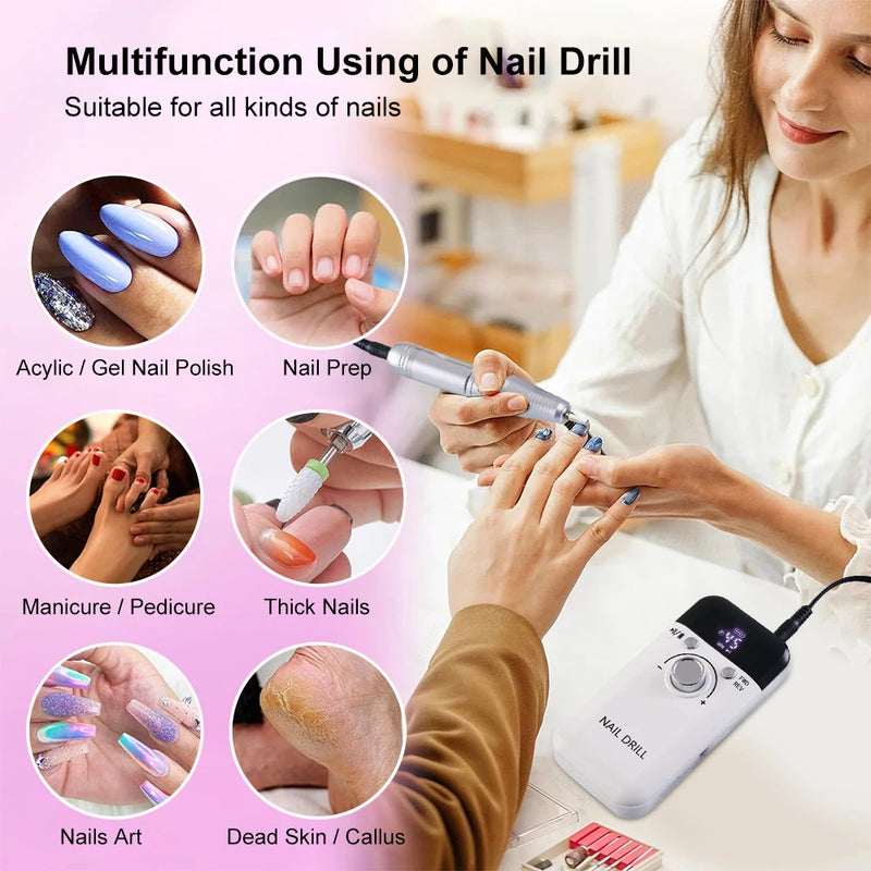 45000rpm rechargeable electric nail drill, view 6 - MRSLM