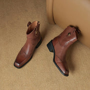 women's retro leather ankle boots, view 10 - MRSLM