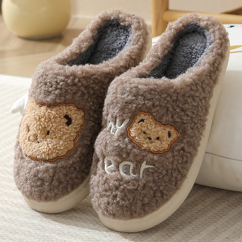 Plush bear house slippers, view 6 - MRSLM