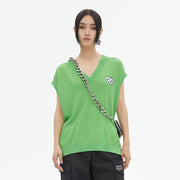 V-neck knit vest for women, view 2 - MRSLM