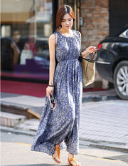 sleeveless floral maxi dress, view 4 - MRSLM