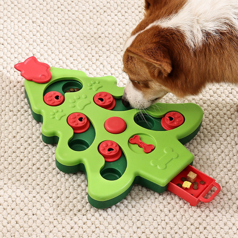 interactive christmas tree dog puzzle toy, view 5 - MRSLM