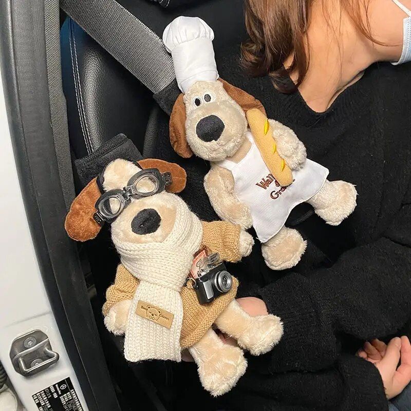 cartoon dog plush seat belt protector, view 17 - MRSLM