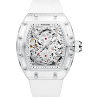 transparent barrel skeleton automatic watch, view 2 - MRSLM