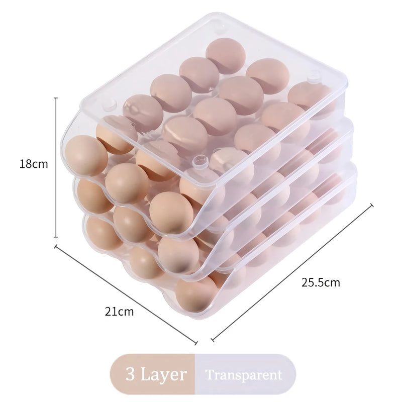 stackable self-rolling egg storage box, view 2 - MRSLM