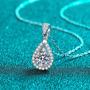 moissanite 925 silver necklace for women, view 4 - MRSLM