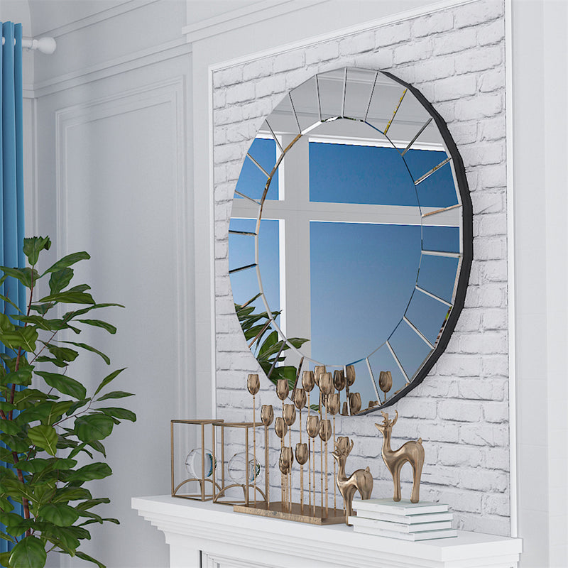 round decorative wall mirror, view 2 - MRSLM