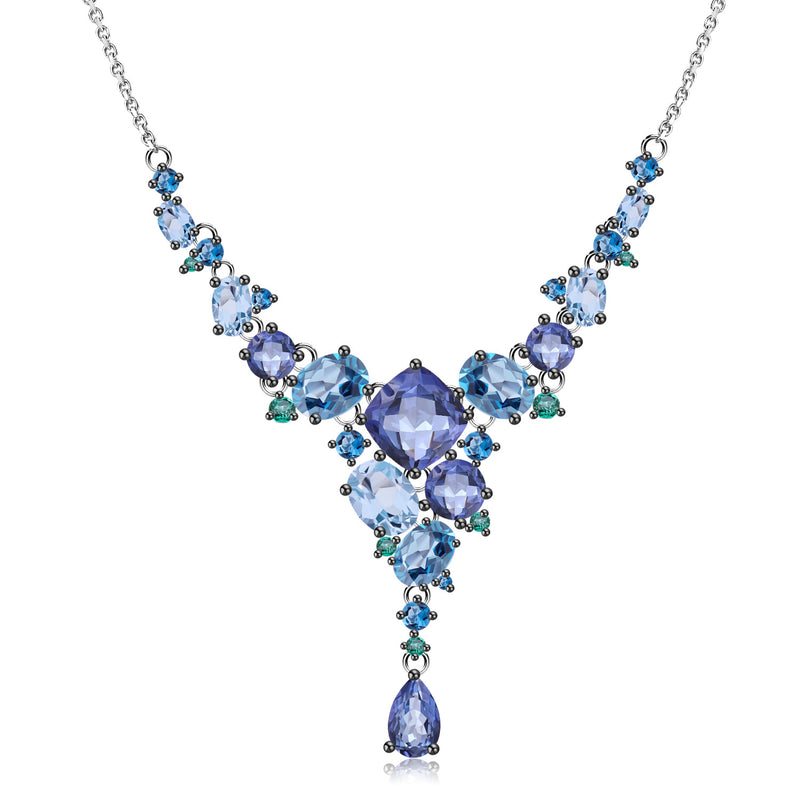 S925 silver natural topaz pendant necklace, view 5 - MRSLM