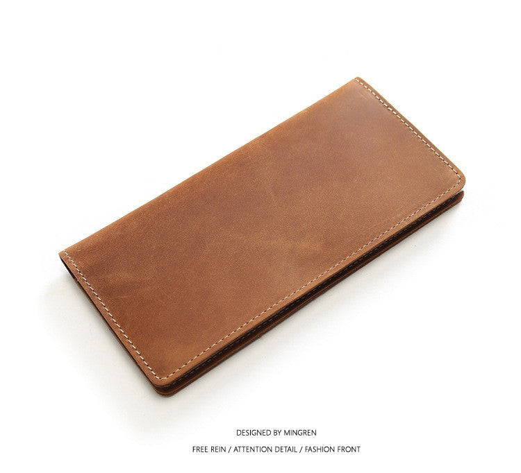 men's long retro leather wallet, view 2 - MRSLM