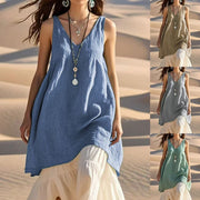 sleeveless v-neck beach dress - MRSLM