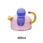 colorful glass teapot and teacup set, view 3 - MRSLM