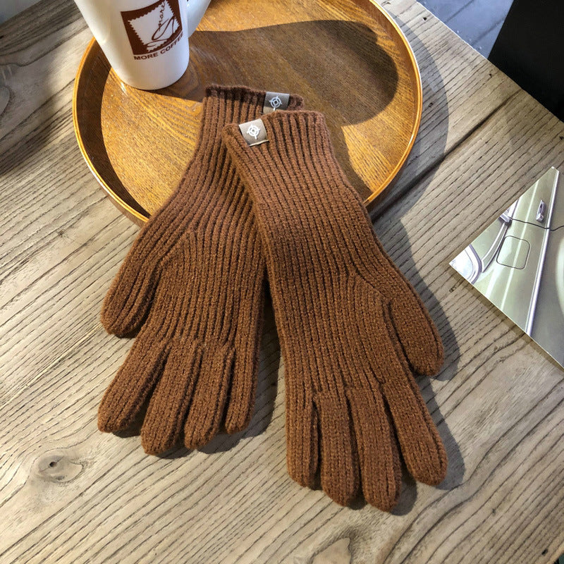 winter knitted wool gloves, view 3 - MRSLM