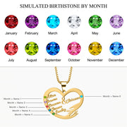 birthstone heart pendant necklace, view 5 - MRSLM