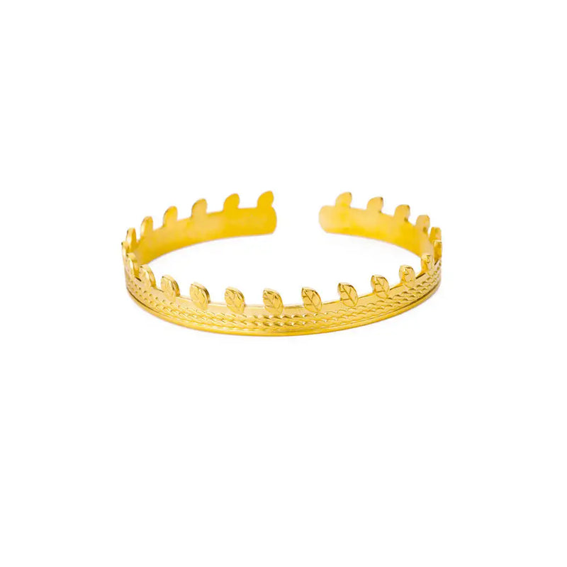 gold vintage cuff bracelet, view 8 - MRSLM