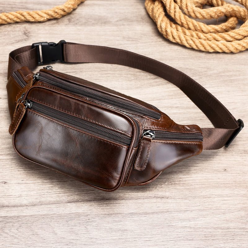 Men's leather belt bag, view 5 - MRSLM